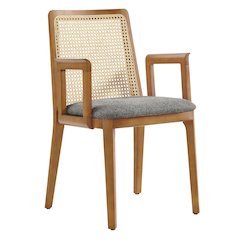 Monarch Wood and Rattan Dining Armchair