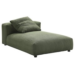 Solace Modular Corduroy Upholstered Armless Chaise Lounge