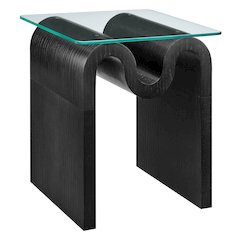 Ondine Glass Top Side Table