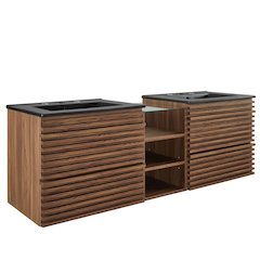 Render 62" Wall-Mount Double Sink Bathroom Vanity