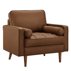 Valour Tufted Vegan Leather Accent Armchair