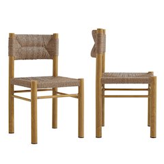 Parkland Outdoor Patio Rattan and Aluminum Dining Side Chairs Set of 2