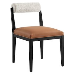Kai Boucle and Vegan Leather Dining Chair