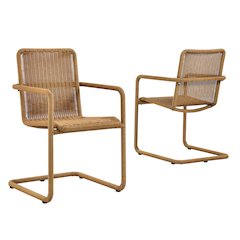 Abacus Outdoor Patio Wicker Dining Chairs Set of 2