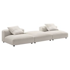 Solace 3-Piece Modular Upholstered Fabric Sectional Sofa