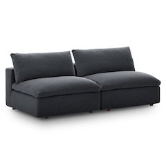 Commix Down Filled Overstuffed 2-Piece Armless Sectional Loveseat