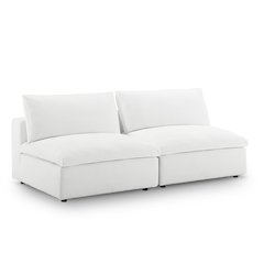Commix Down Filled Overstuffed 2-Piece Armless Sectional Loveseat