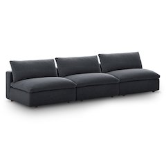 Commix Down Filled Overstuffed 3-Piece Armless Sectional Sofa