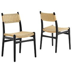 Wynn Rope and Wood Dining Side Chairs Set of 2
