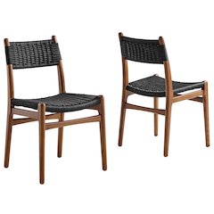 Wynn Rope and Wood Dining Side Chairs Set of 2