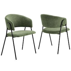 Nella Upholstered Heathered Chenille Dining Chairs Set of 2