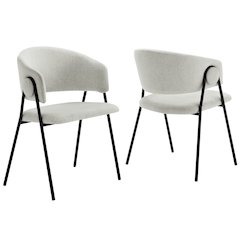 Nella Upholstered Heathered Chenille Dining Chairs Set of 2
