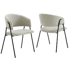 Nella Upholstered Heathered Chenille Dining Chairs Set of 2