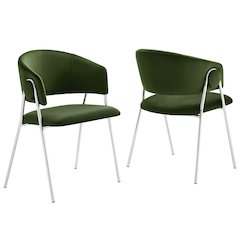 Nella Upholstered Performance Velvet Dining Chair Set of 2