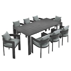 Tahoe 9-Piece Outdoor Patio Aluminum Dining Set
