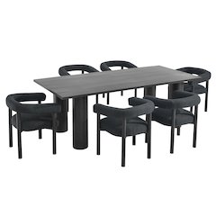 Nautica 7-Piece Rectangular Outdoor Patio Aluminum Dining Table and Chairs Set