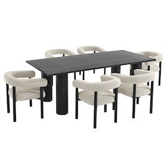 Nautica 7-Piece Rectangular Outdoor Patio Aluminum Dining Table and Chairs Set