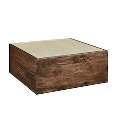 Truett Square Wood Rattan Coffee Table