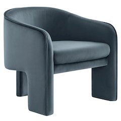 Greer Performance Velvet Upholstered Accent Armchair