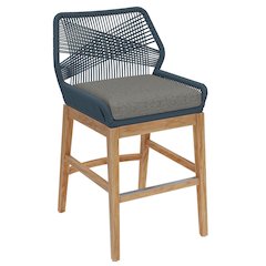 Wellspring Outdoor Patio Teak and Rope Counter Stool