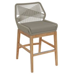 Wellspring Outdoor Patio Teak and Rope Counter Stool