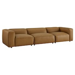 Auren 3-Piece Upholstered Vegan Leather Modular Sofa