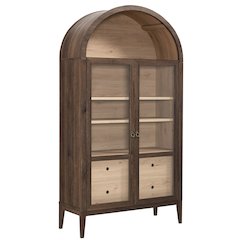 Nolan 74" Tall Wide Arched Storage Display Cabinet