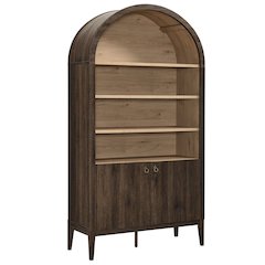 Nolan 74" Tall Wide Arched Storage Display Cabinet Bookshelf