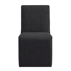Wooden Upholstered Dining Side Chair with Cushioned Seat for Dining Room, Ebony