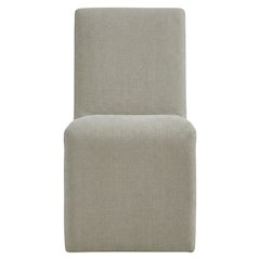Wooden Upholstered Dining Side Chair with Cushioned Seat for Dining Room, Linen