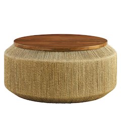 Maris Seagrass and Wood Coffee Table