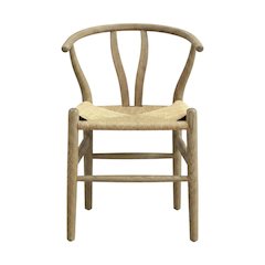Wood Dining Chair with Slatted Backrest for Kitchen and Dining Room, Gray