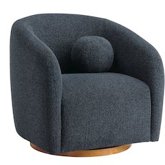 Holland Swivel Chenille Fabric Armchair
