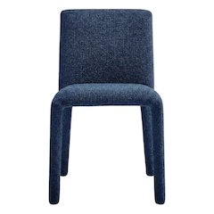 Fabric Upholstered Dining Chair with Cushioned Seat for Dining Room, Navy