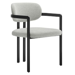 Elio Barrel Fabric and Metal Dining Chair