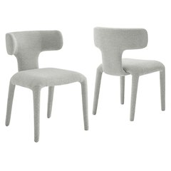 Stellan Curved Back Boucle Upholstered Dining Chair Set of 2