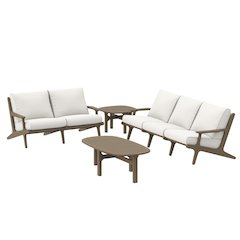 Saratoga 4-Piece Outdoor Patio Teak Wood Furniture Set