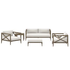Northlake 5-Piece Outdoor Patio Teak Wood Furniture Set