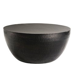 Mella 32 Inch Metal Hammered Coffee Table
