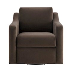 Performance Velvet Swivel Accent Armchair for Living Room, Bedroom, Chocolate