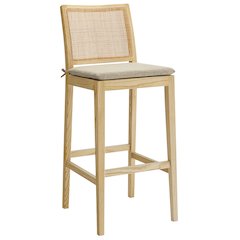 Ovard Wood and Rattan Bar Stool