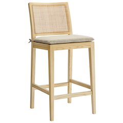 Ovard Wood and Rattan Counter Stool