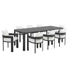 Tahoe 9-Piece Outdoor Patio Aluminum Dining Set With Extendable Table