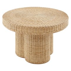 Ainsley 32 Inch Round Natural Rattan Coffee Table