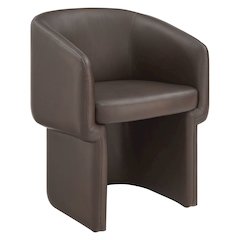 Verity Barrel Back Vegan Leather Dining Chair
