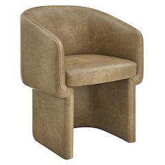 Verity Barrel Back Vegan Leather Dining Chair