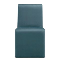 Upholstered Performance Velvet Dining Side Chair, Cadet Blue