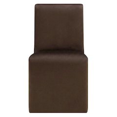 Upholstered Performance Velvet Dining Side Chair, Chocolate