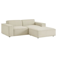 Restore 3-Piece Performance Fabric Upholstered Modular Loveseat with Ottoman
