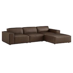 Restore 4-Piece Vegan Leather Modular Sofa Set with Ottoman